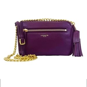 RARE COLOR! Coach Archival Legacy Violet Leather Crossbody Flight Bag